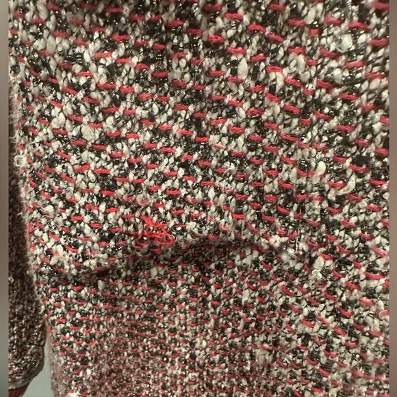 Maje Mapada Knit Button-Front Boyfriend Cardigan in Red & White  -size 2 Medium. - Picture 7 of 14